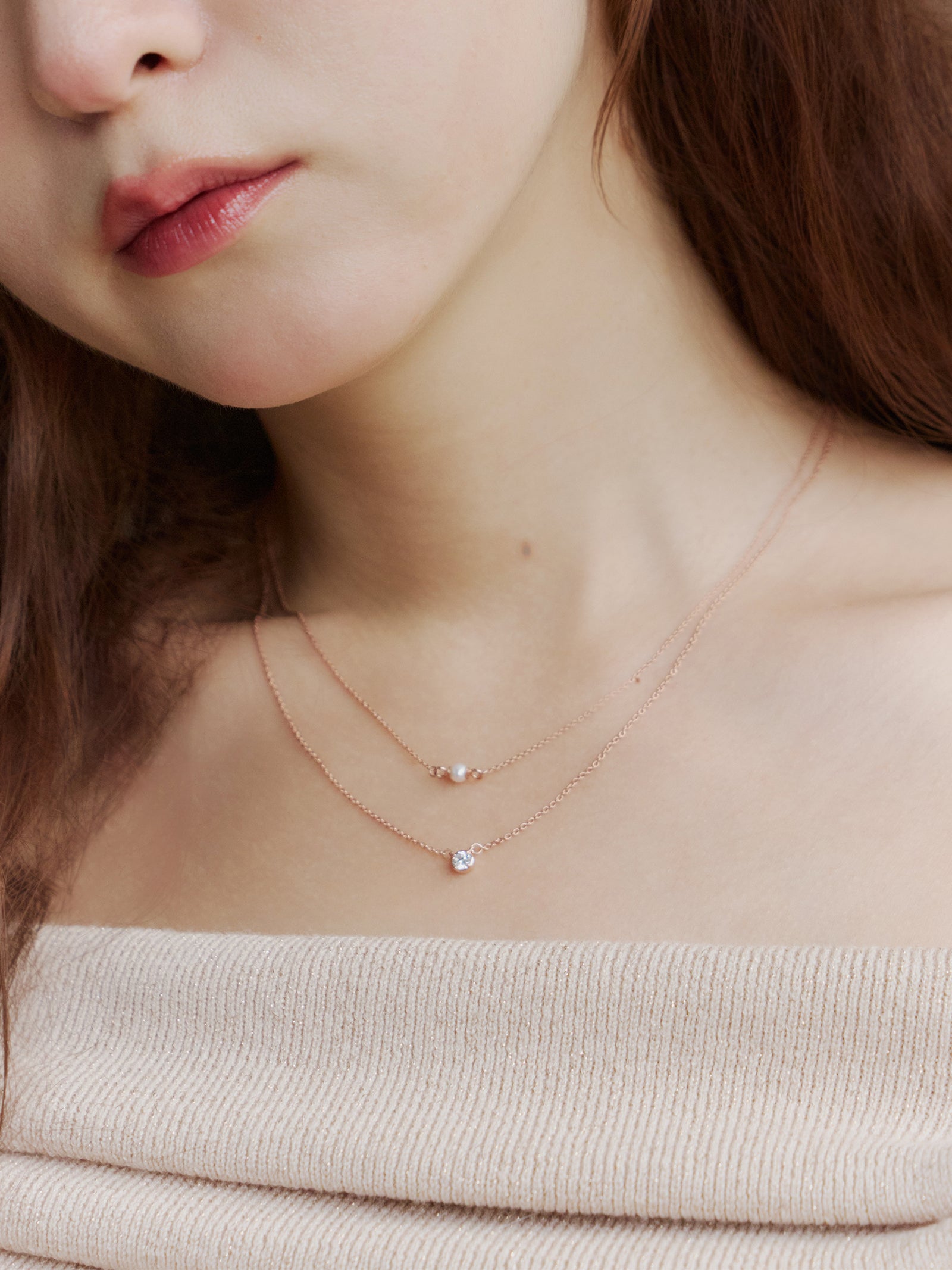 2連チェーンネックレス