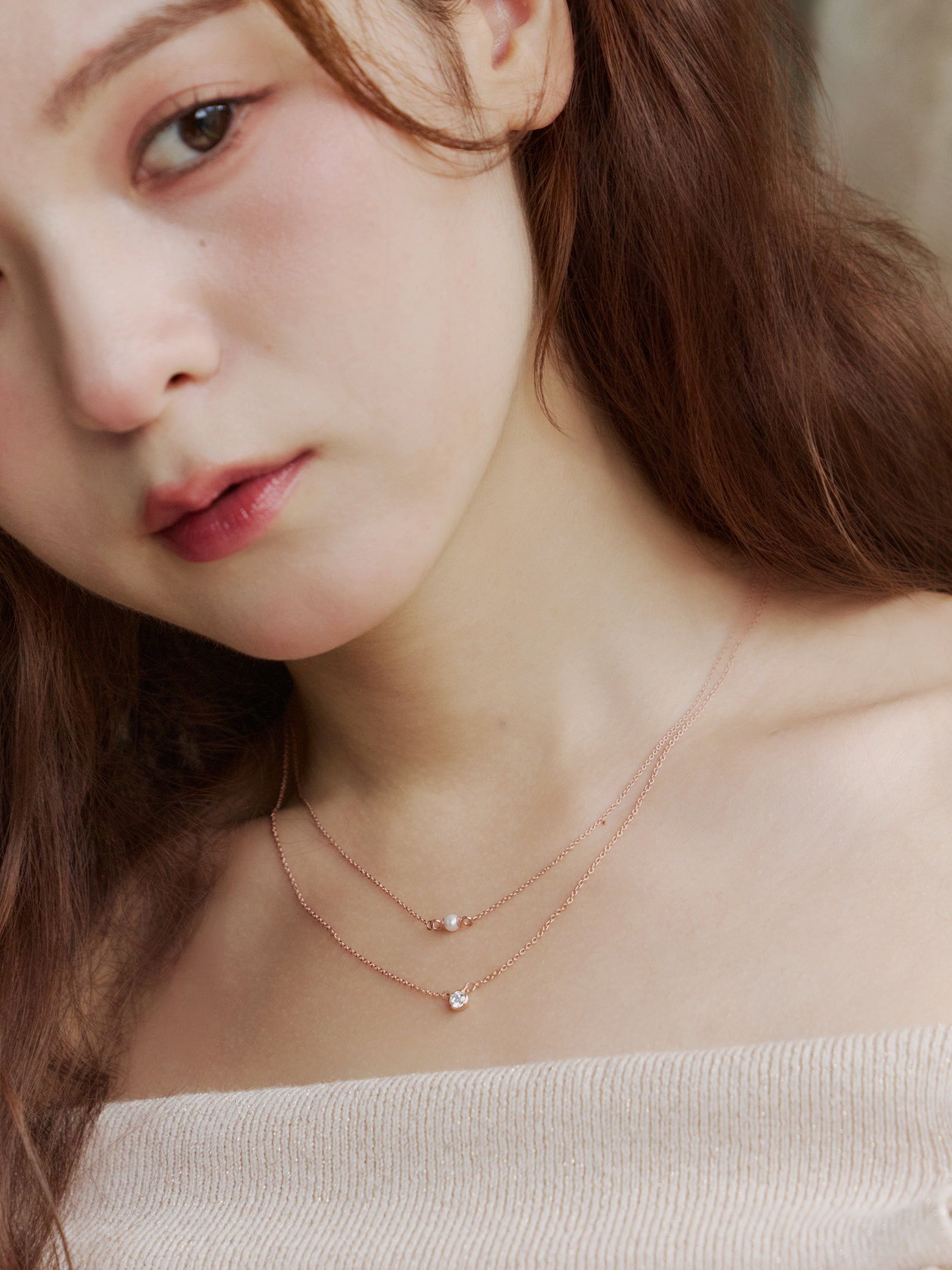 シャギーショートVネックニット