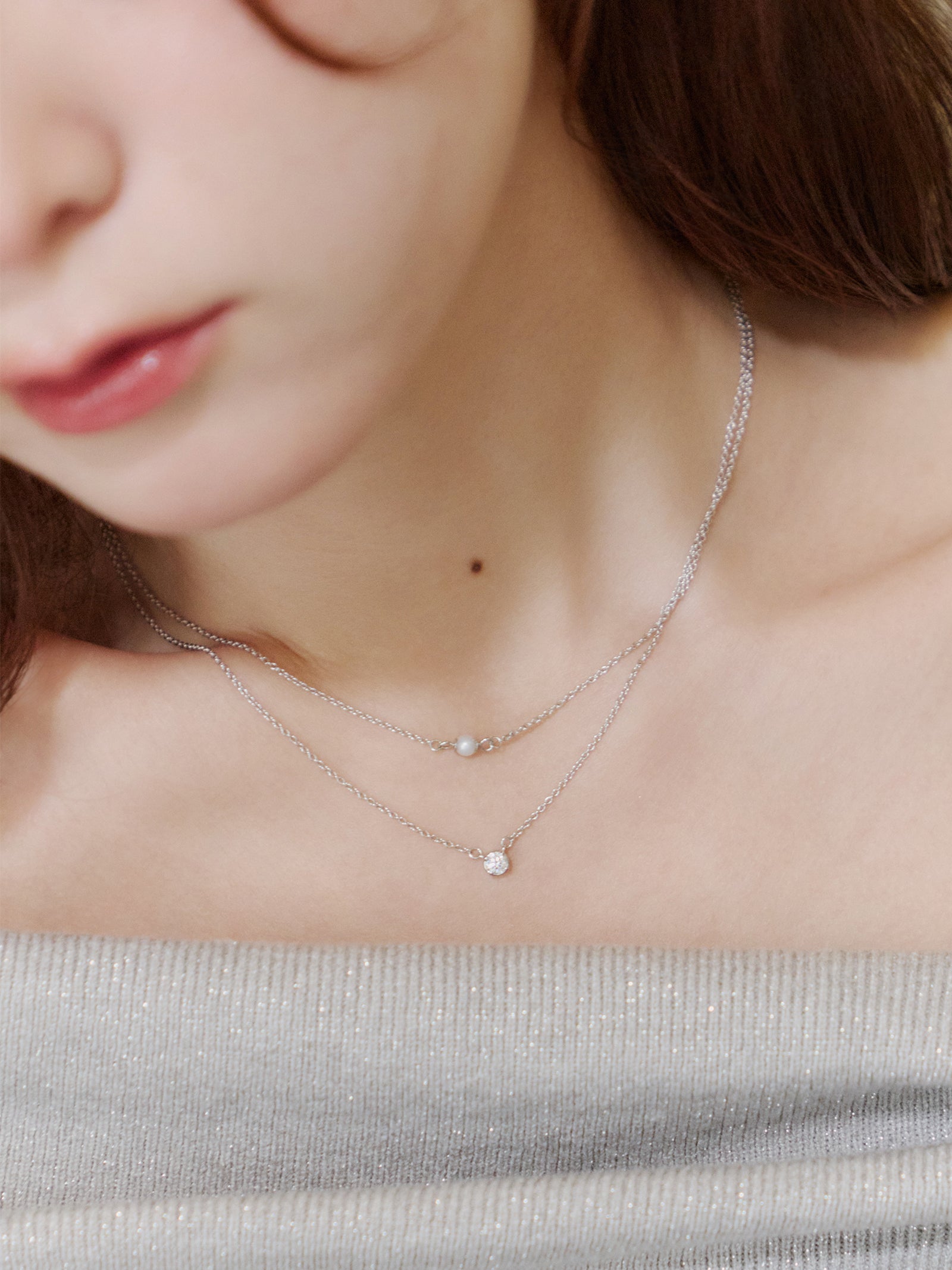 2連チェーンネックレス