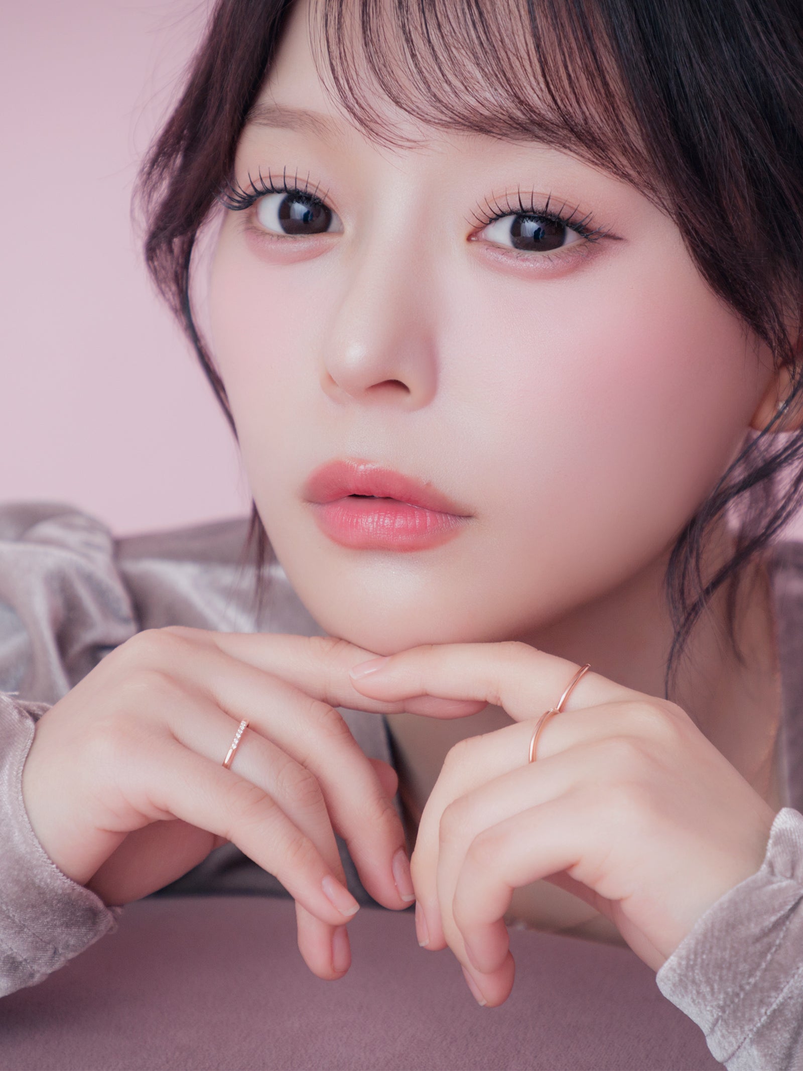 シャギーショートVネックニット