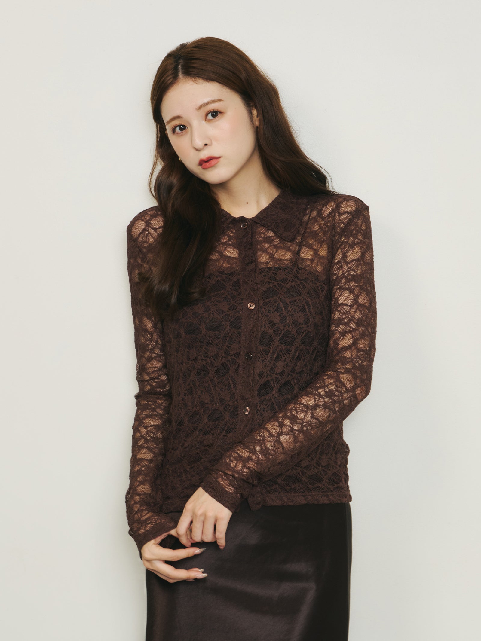 レースシャツ ストレッチレースシャツ