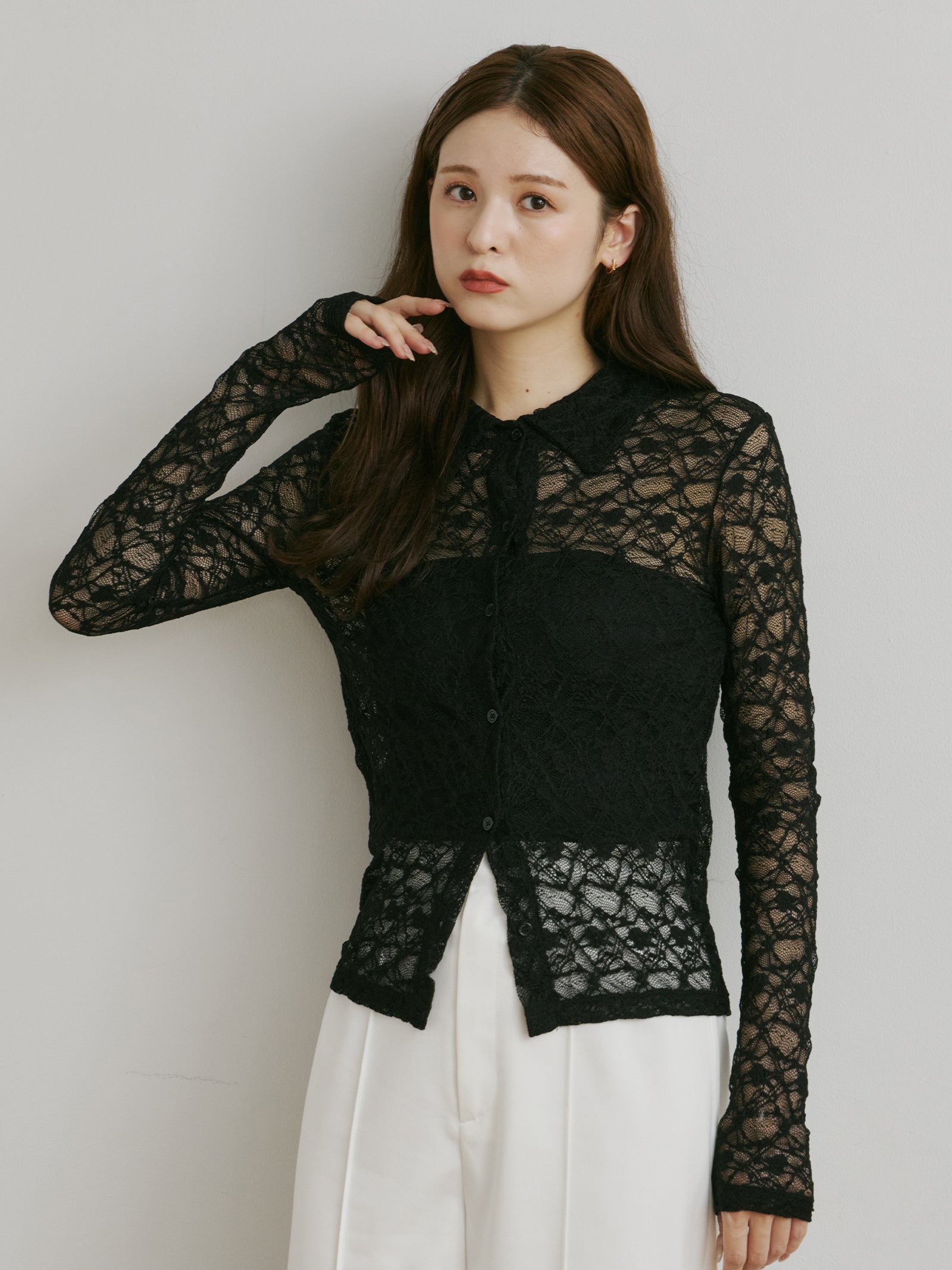ストレッチレースシャツ
