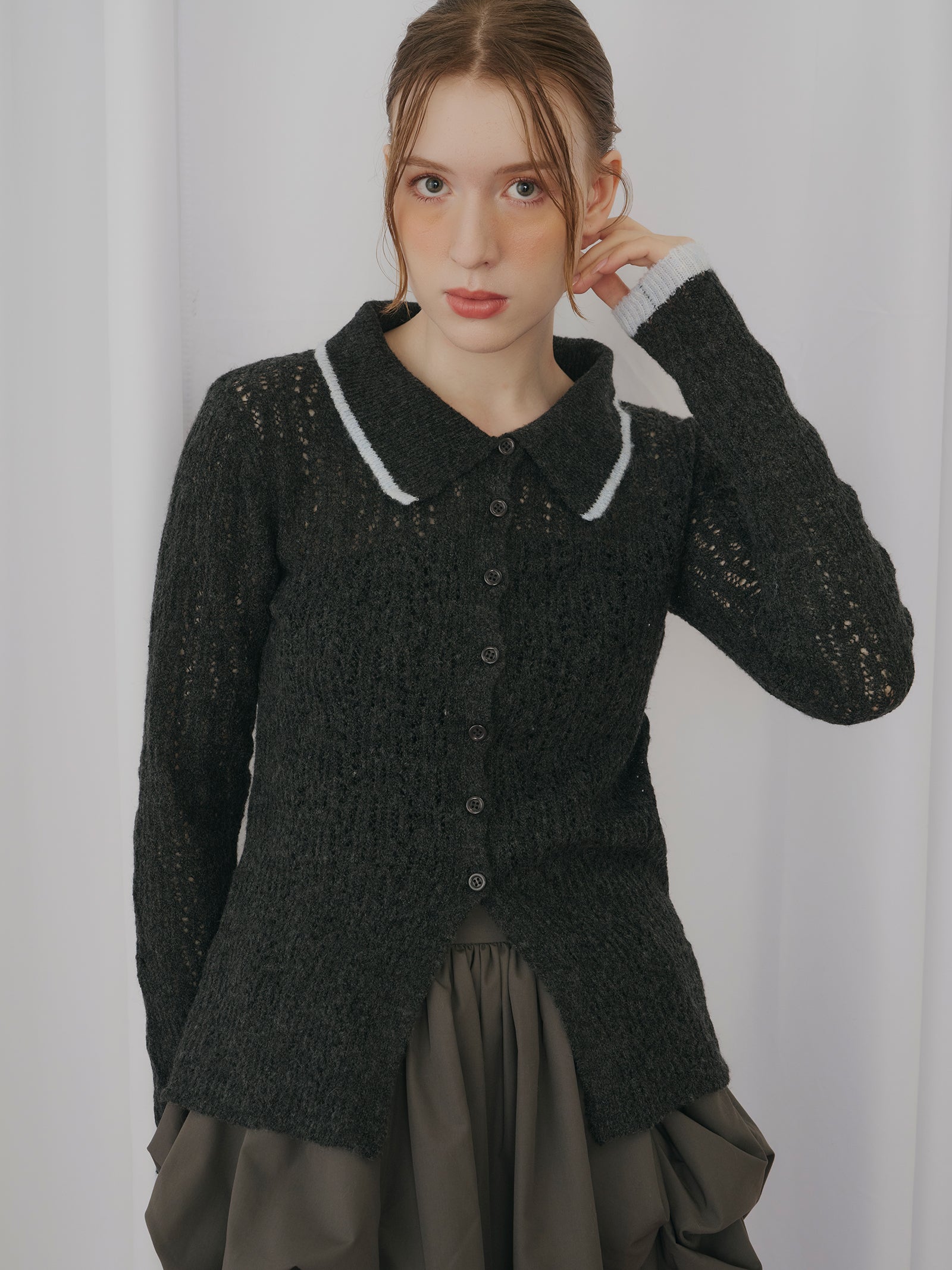 hiro★ドルチェ&ガッバーナのニット カーディガン【美品】 バイカラーニットカーディガン