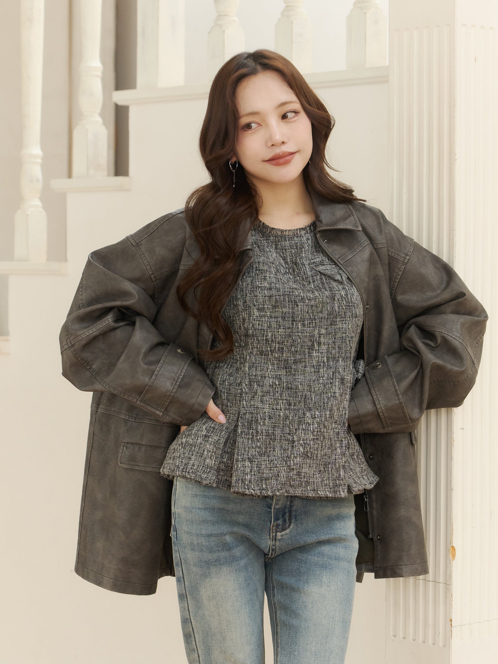 ビンテージライクオーバーサイズブルゾン