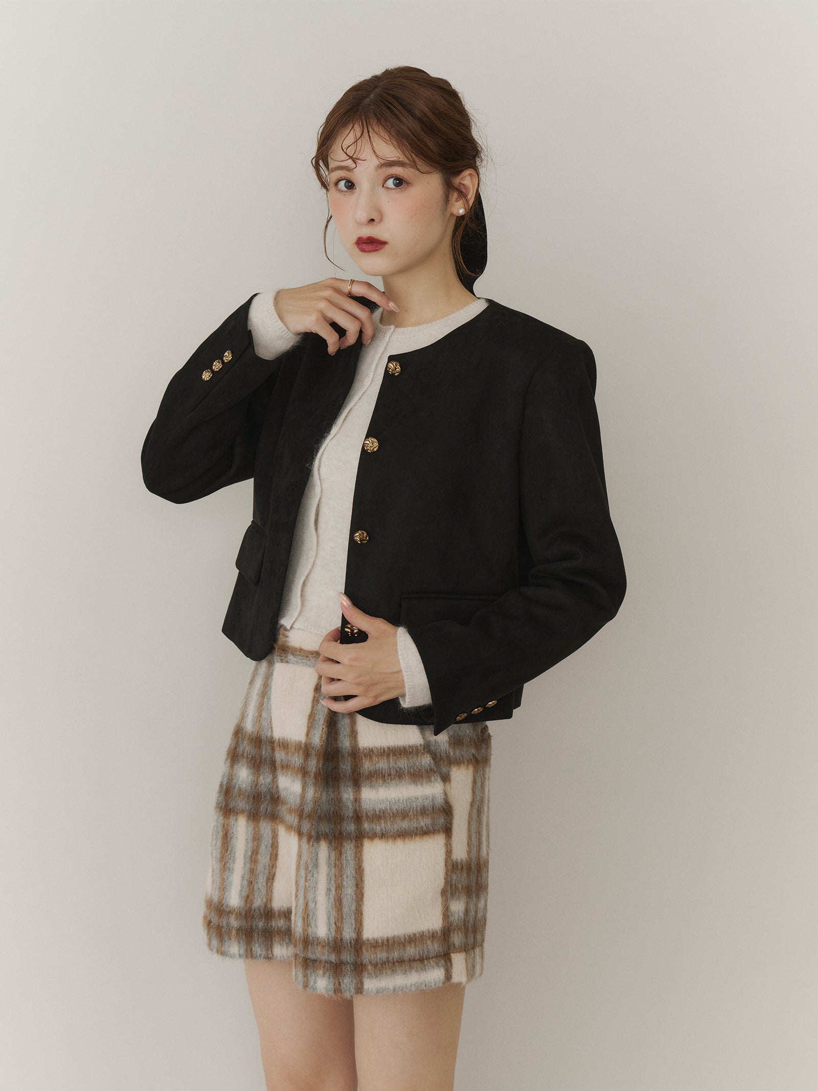 ベルベットスエードライクショートジャケット