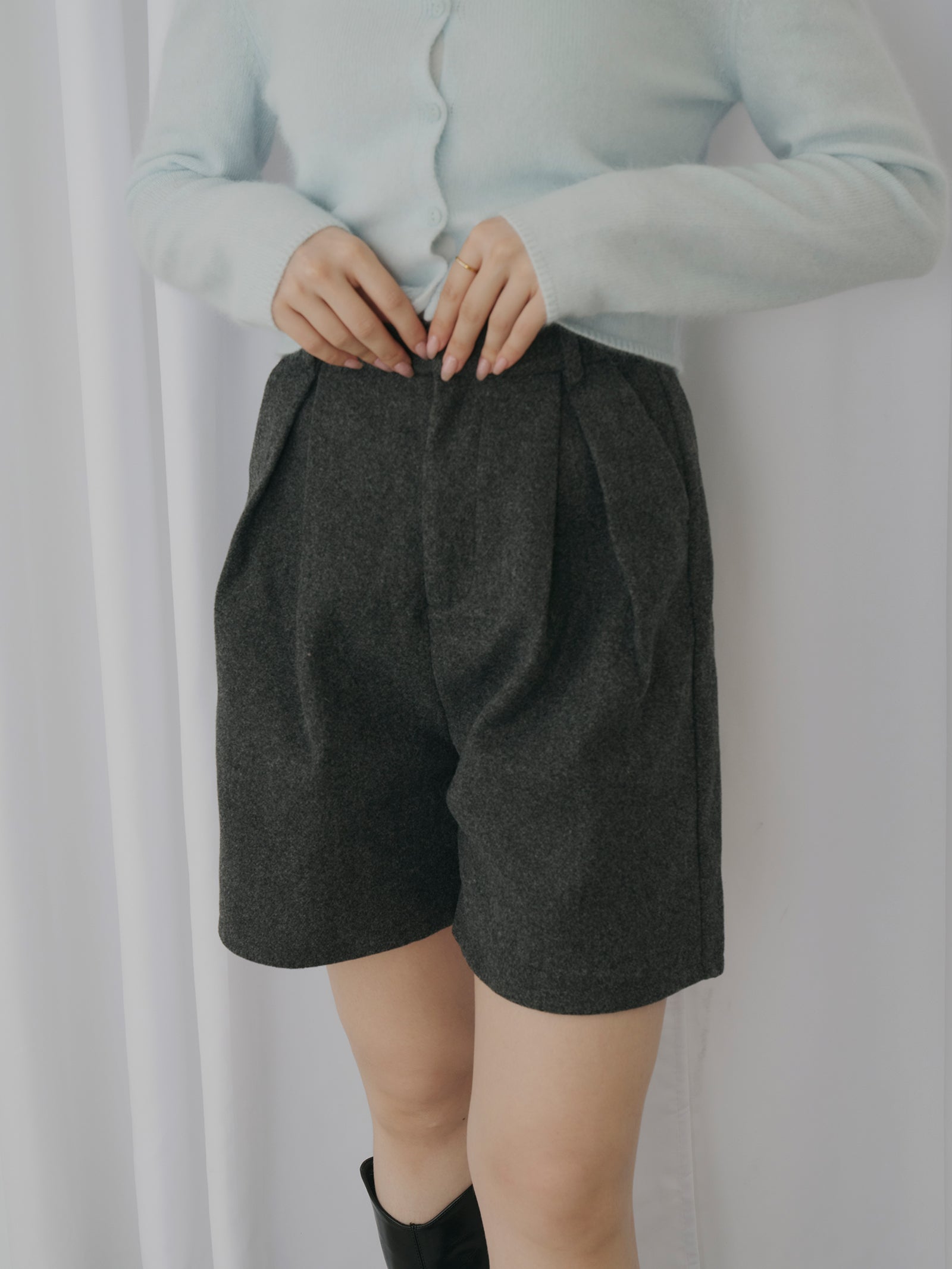 フェイクウールハーフパンツ