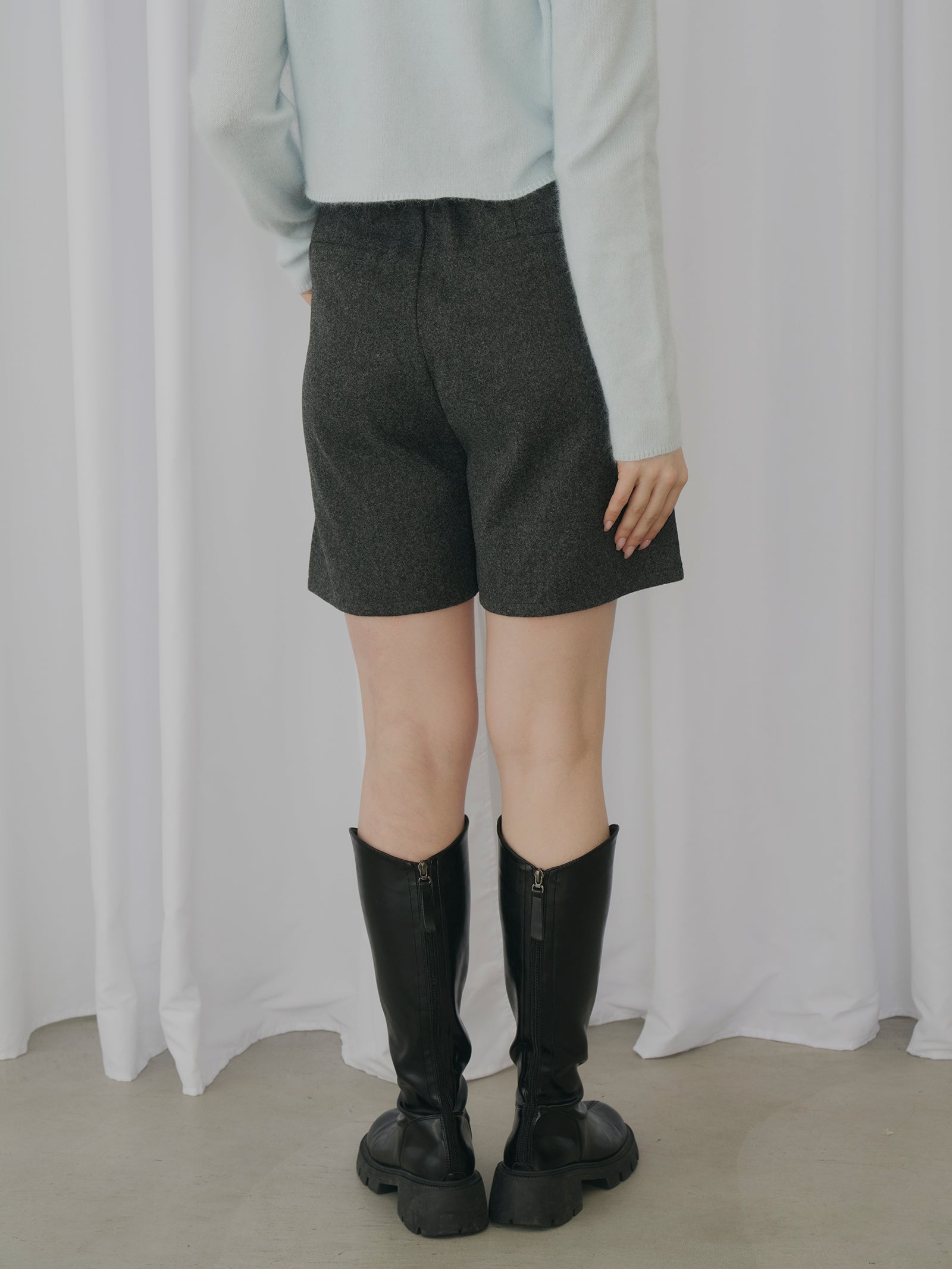 フェイクウールハーフパンツ