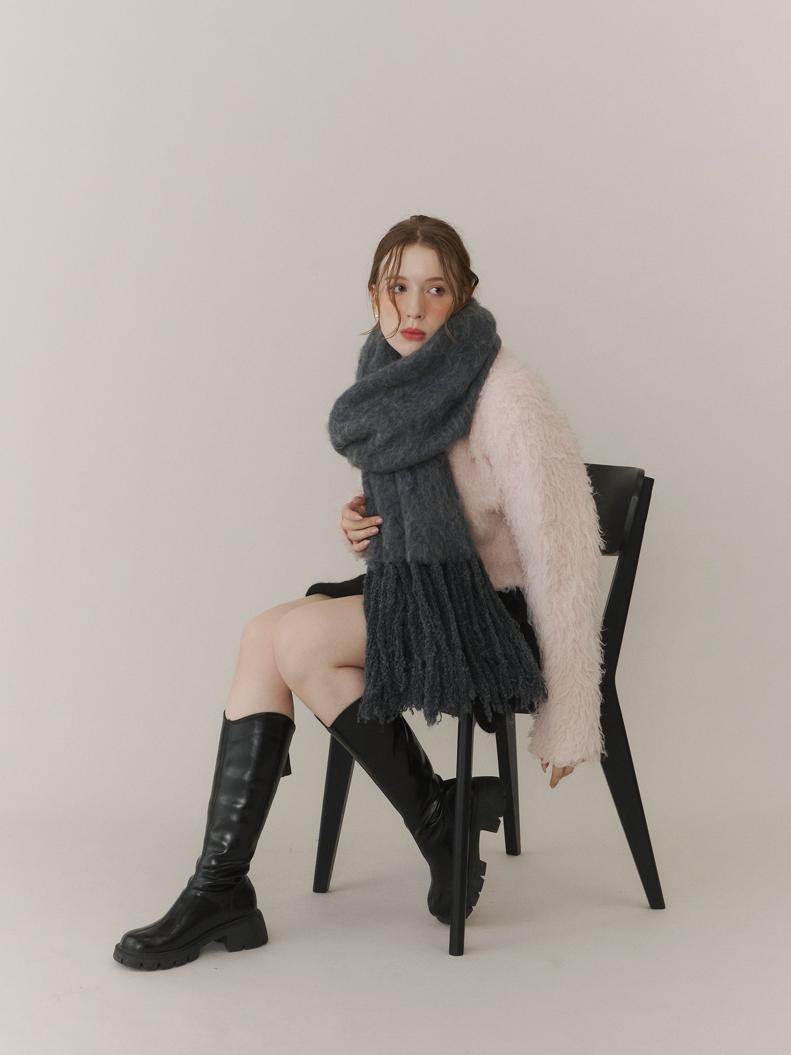 シャギーフリンジマフラー