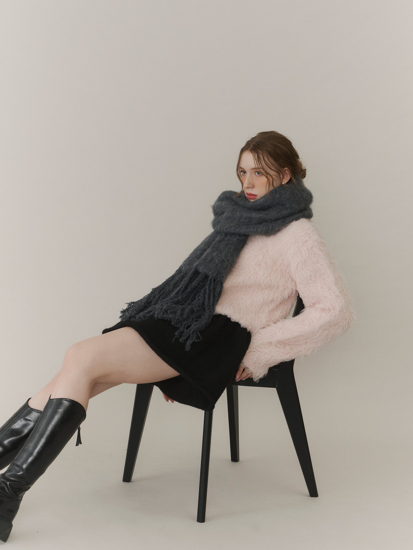 シャギーフリンジマフラー