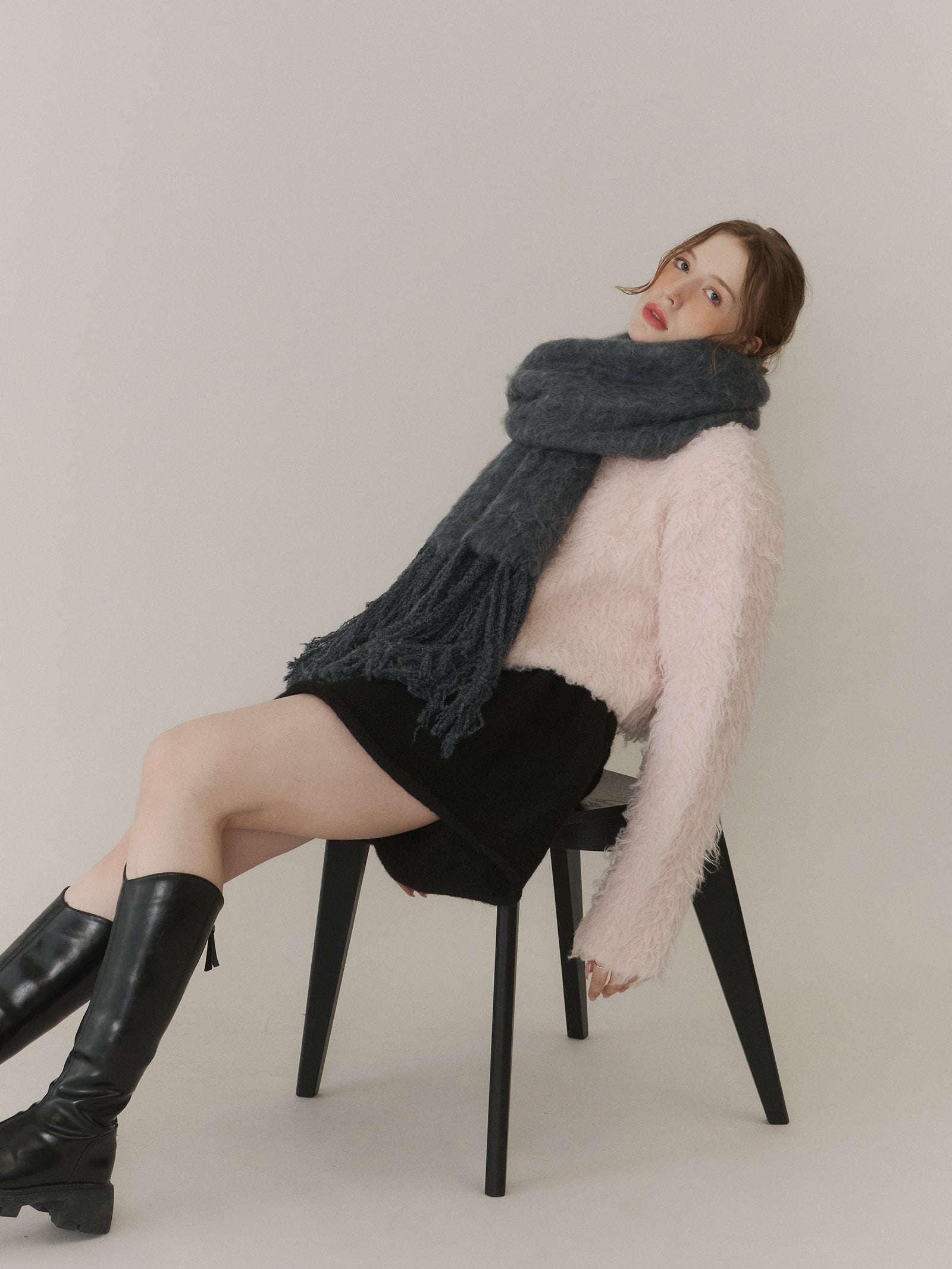 シャギーフリンジマフラー