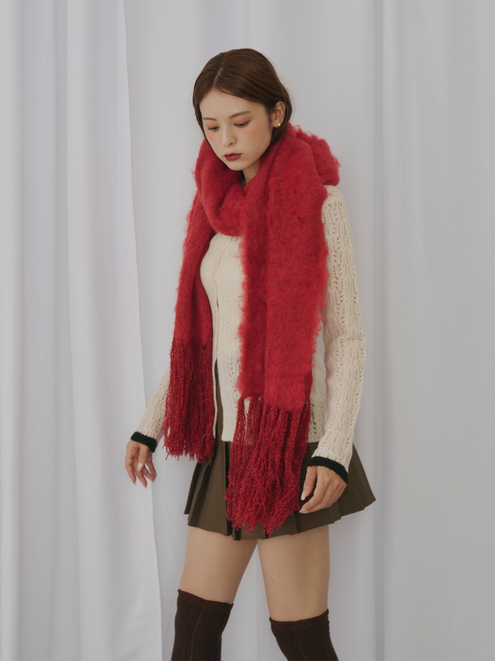 シャギーフリンジマフラー