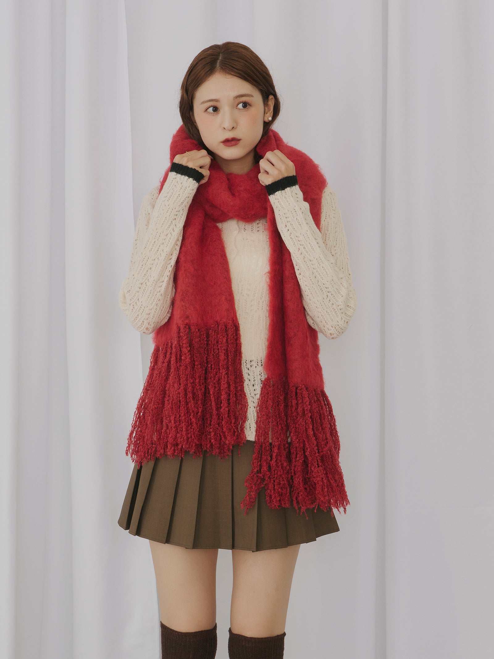 シャギーフリンジマフラー