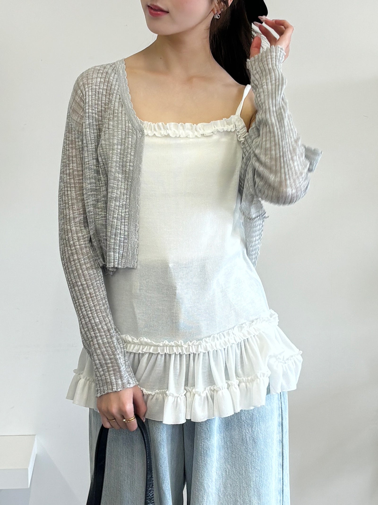 olu. トレーナー　春服　グレー色　ミニワンピ　レイヤード　フリル olu. トレーナー 春服 グレー色 ミニワンピ レイヤード フリル
