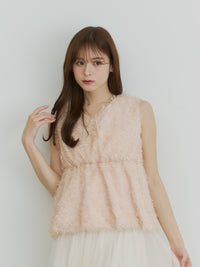 シャギーリボントップス