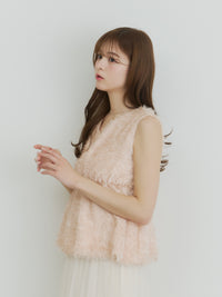 シャギーリボントップス