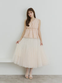 シャギーリボントップス