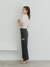 シェルステッチバイカラーサマーニット