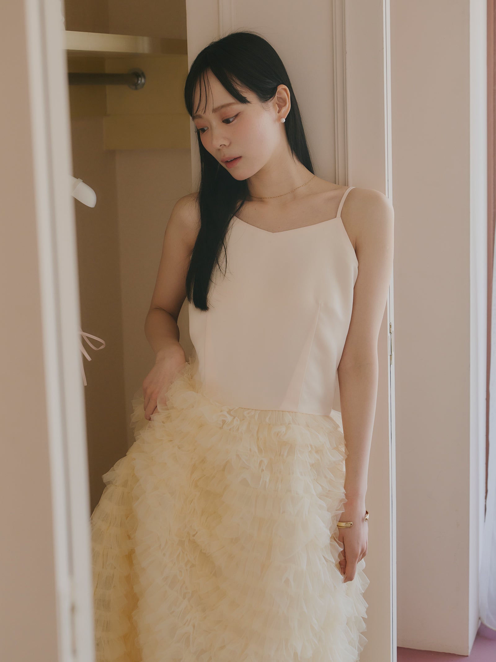 Olu. ボリュームチュールキャミワンピース ボリュームチュールキャミワンピース