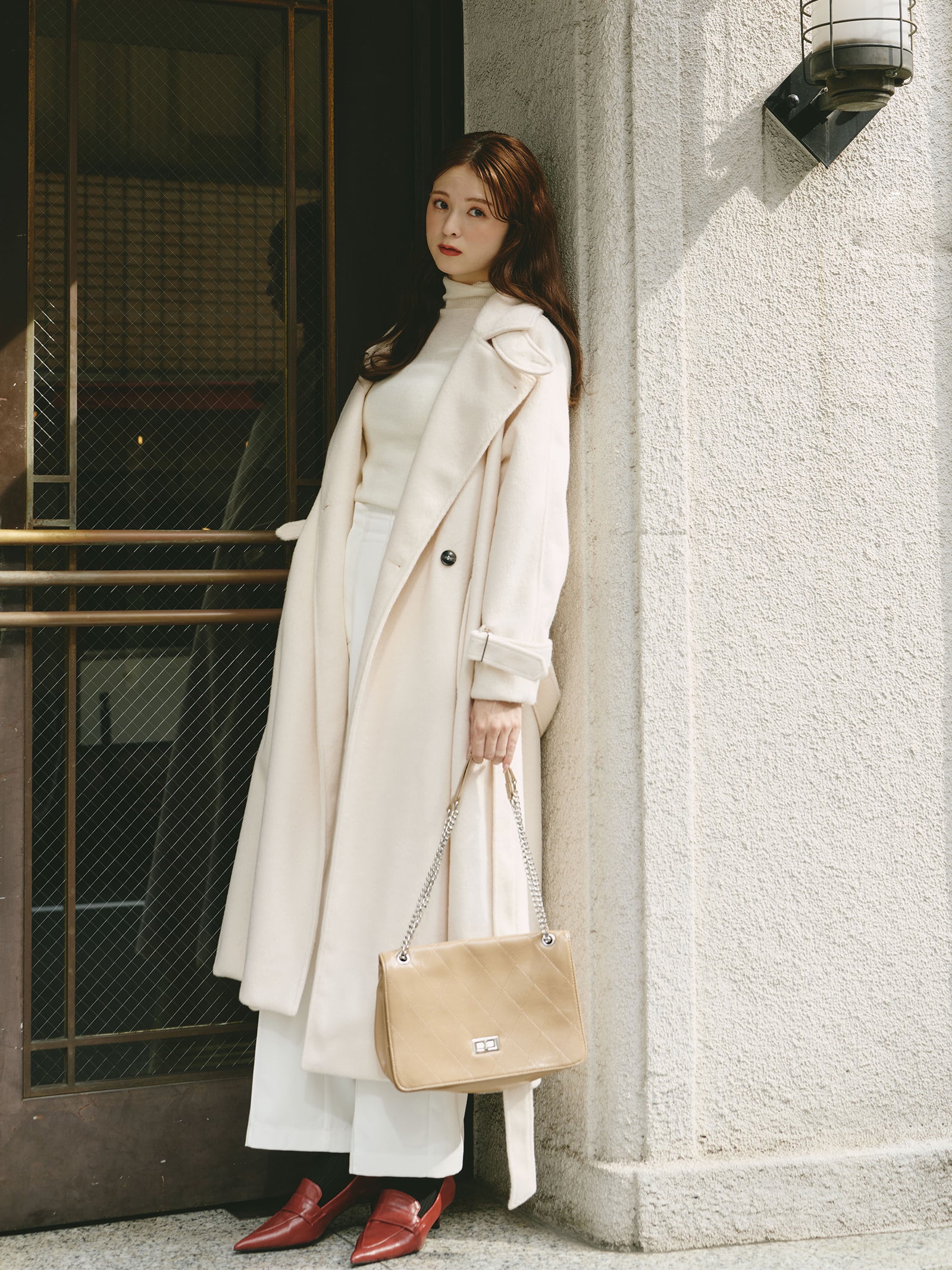 ピンタックハイウエストパンツ