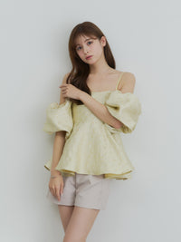 【予約】フラワージャガードペプラムビスチェ【発送予定日 4月上旬〜4月中旬】