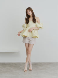 【予約】フラワージャガードペプラムビスチェ【発送予定日 4月上旬〜4月中旬】