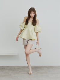 【予約】フラワージャガードペプラムビスチェ【発送予定日 4月上旬〜4月中旬】