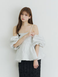 【予約】フラワージャガードペプラムビスチェ【発送予定日 4月上旬〜4月中旬】