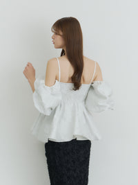 【予約】フラワージャガードペプラムビスチェ【発送予定日 4月上旬〜4月中旬】