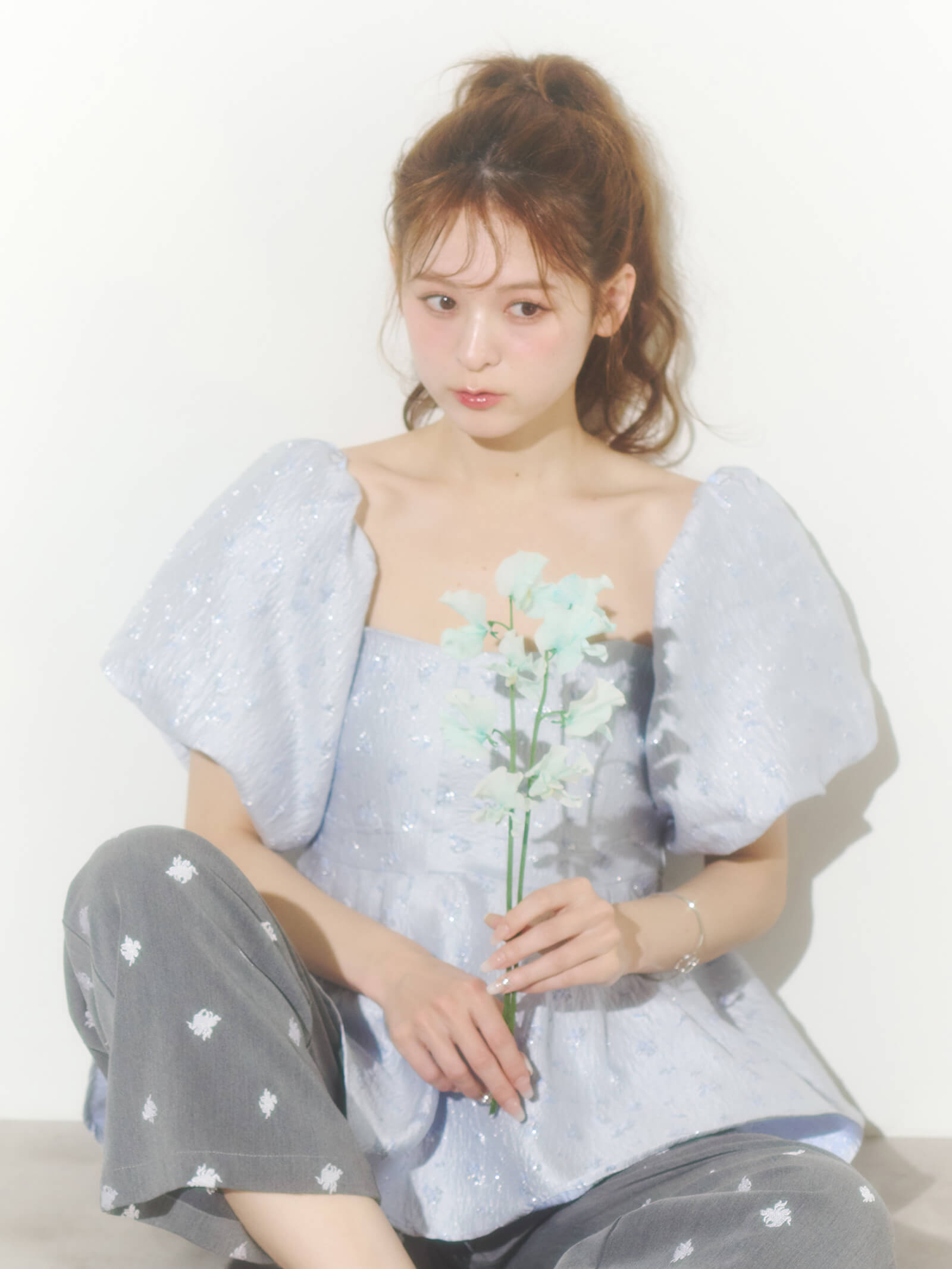 coordinate】フラワージャガードペプラムビスチェ+フラワータック coordinate】フラワージャガードペプラムビスチェ+フラワータック