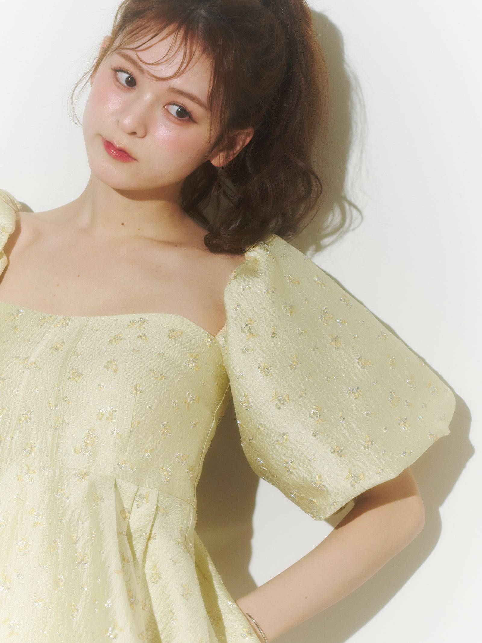 【予約】フラワージャガードペプラムビスチェ【発送予定日 4月上旬〜4月中旬】