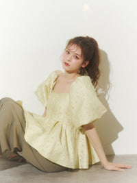 【予約】フラワージャガードペプラムビスチェ【発送予定日 4月上旬〜4月中旬】