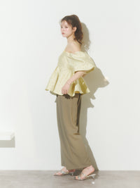 【予約】フラワージャガードペプラムビスチェ【発送予定日 4月上旬〜4月中旬】