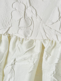 スクエアネックジャガードペプラムブラウス