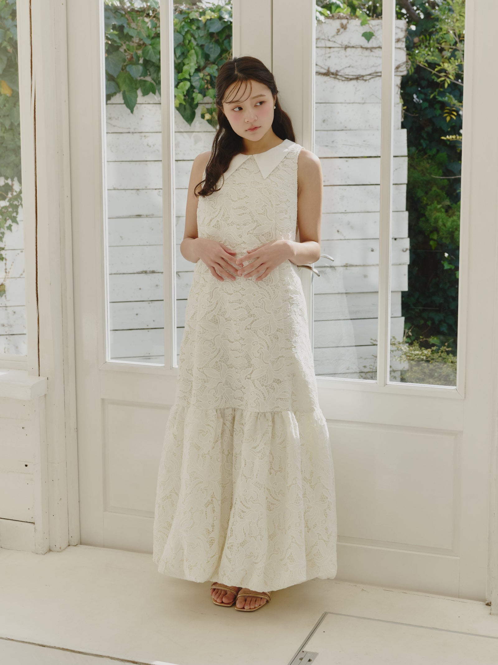 【予約】ビッグカラーレースバルーンワンピース【発送予定日 4月上旬〜4月中旬】