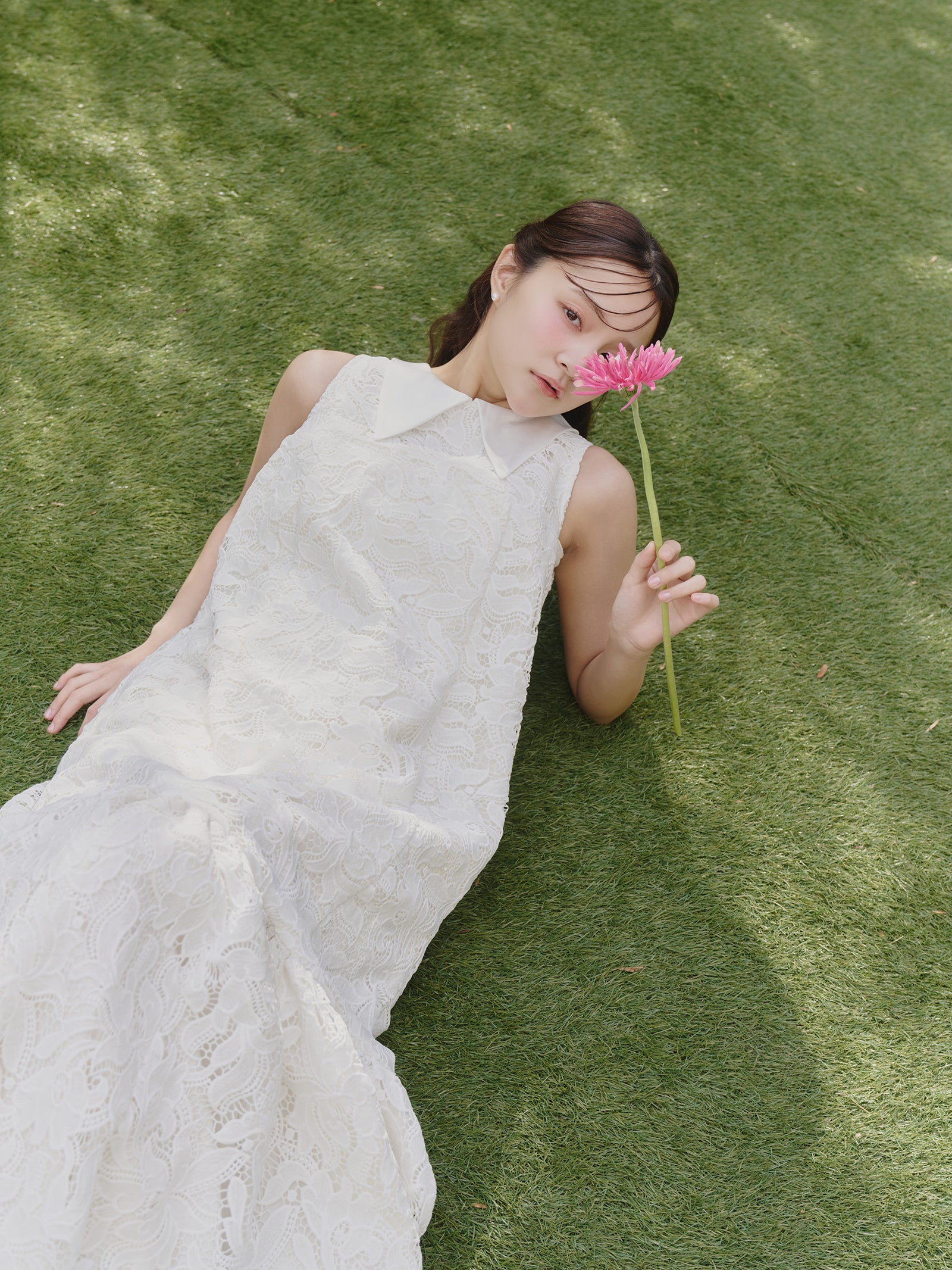 【予約】ビッグカラーレースバルーンワンピース【発送予定日 4月上旬〜4月中旬】