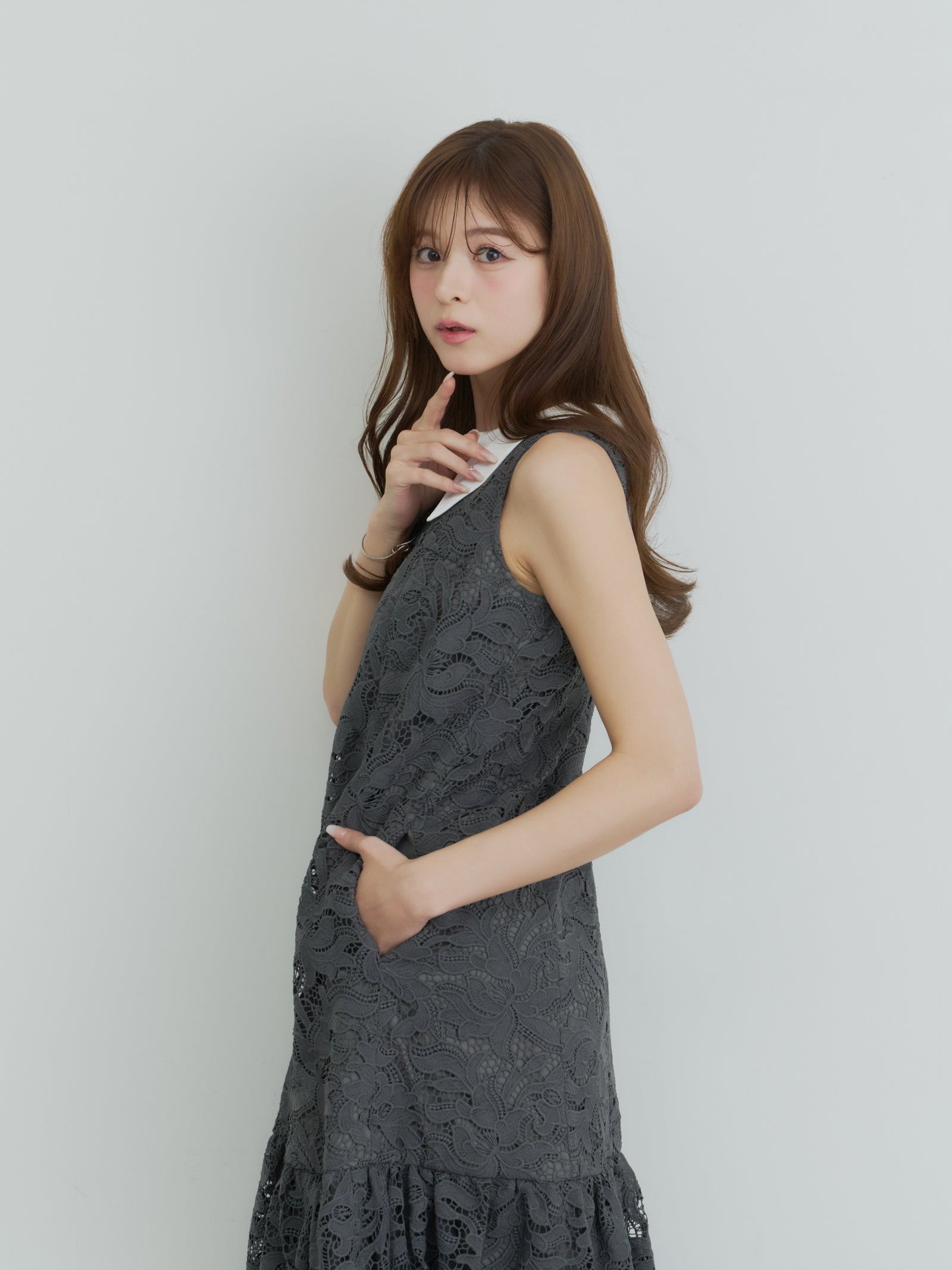 【予約】ビッグカラーレースバルーンワンピース【発送予定日 4月上旬〜4月中旬】