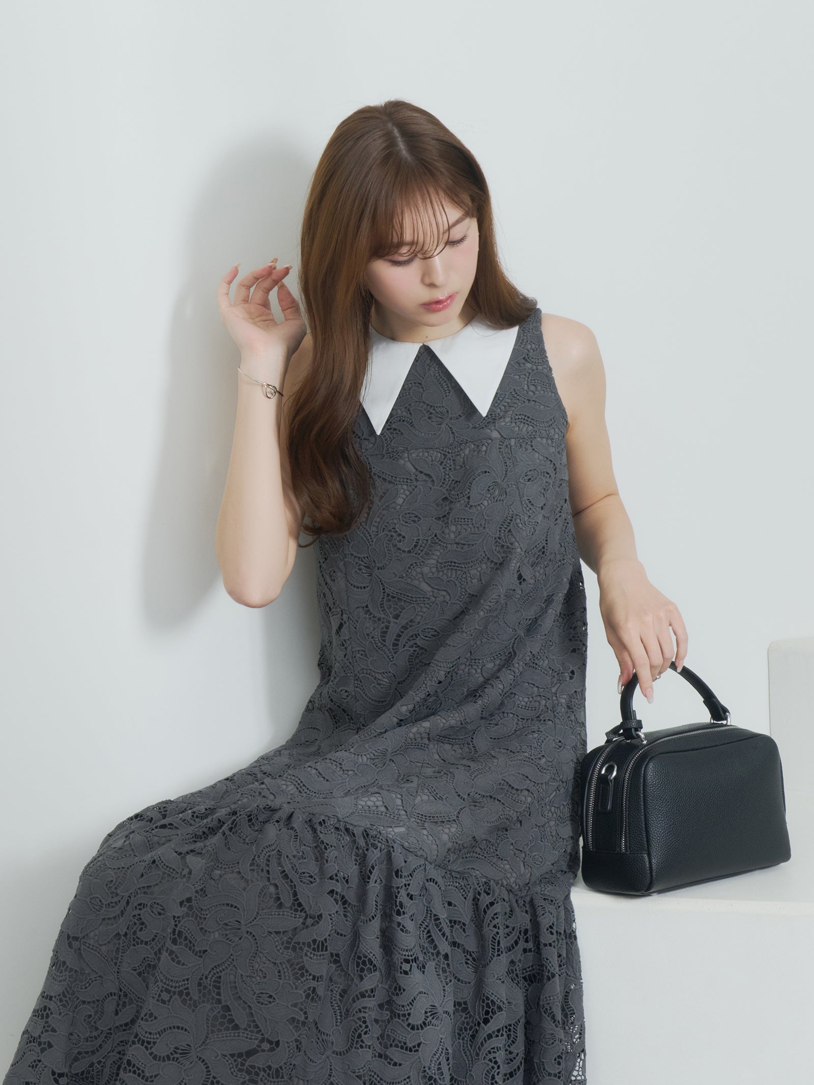 【予約】ビッグカラーレースバルーンワンピース【発送予定日 4月上旬〜4月中旬】