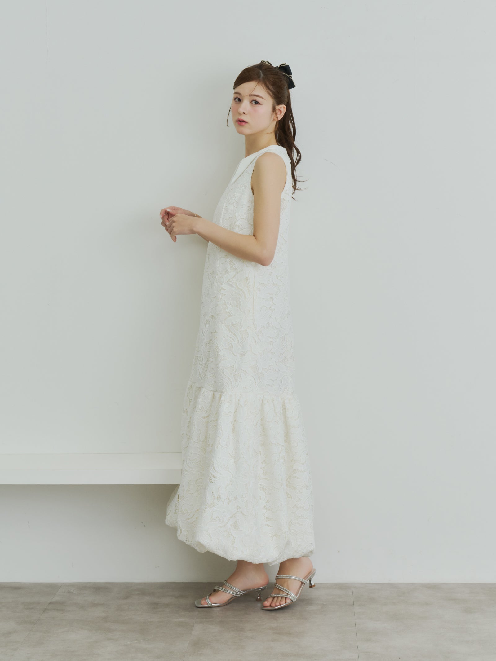 【予約】ビッグカラーレースバルーンワンピース【発送予定日 4月上旬〜4月中旬】