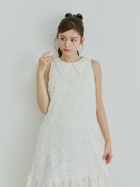 【予約】ビッグカラーレースバルーンワンピース【発送予定日 4月上旬〜4月中旬】