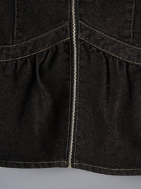 デニムペプラムビスチェ