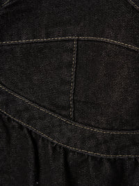 デニムペプラムビスチェ