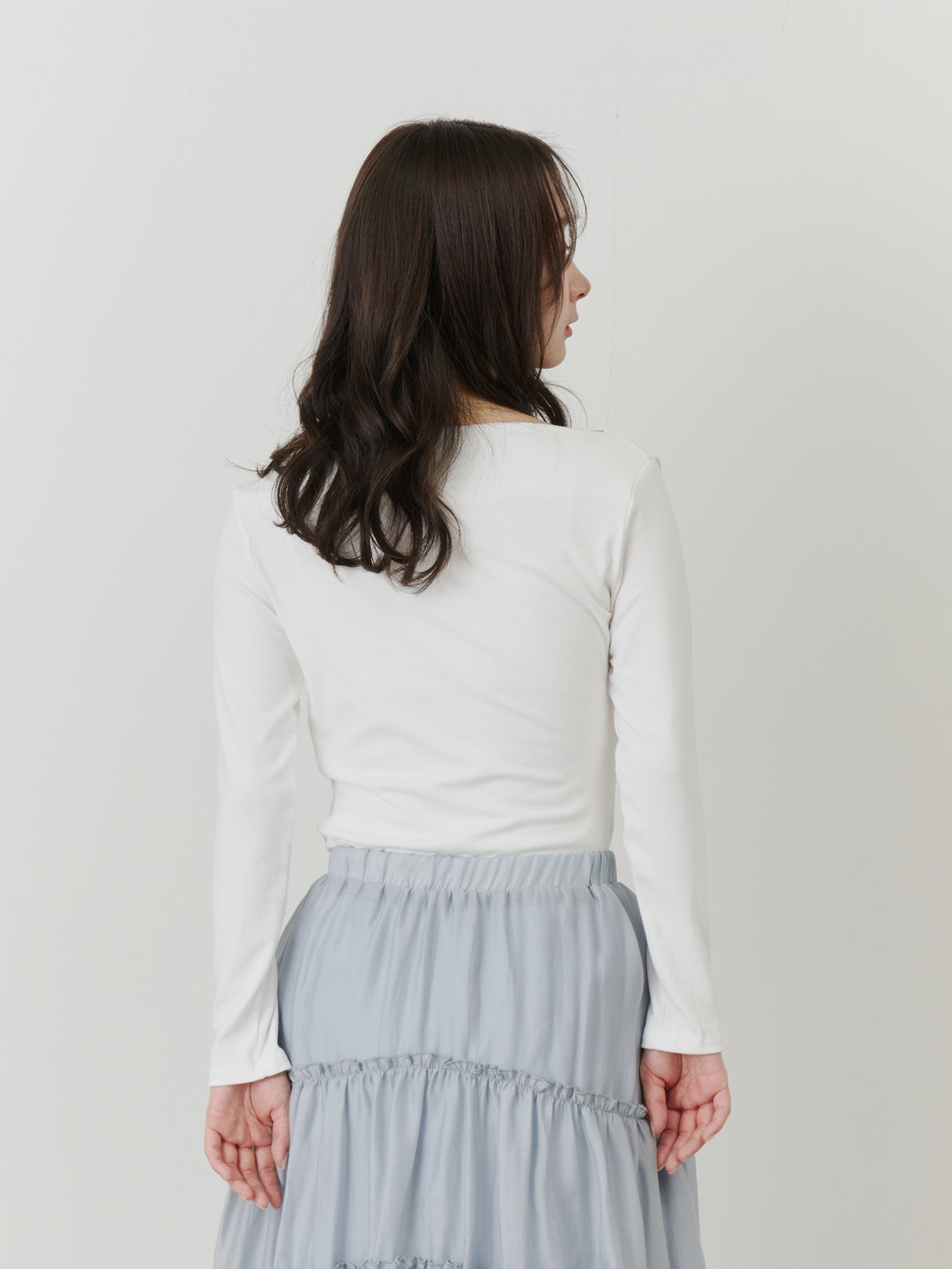 アシンメトリードレープトップス