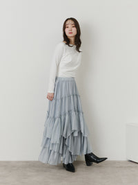 アシンメトリードレープトップス