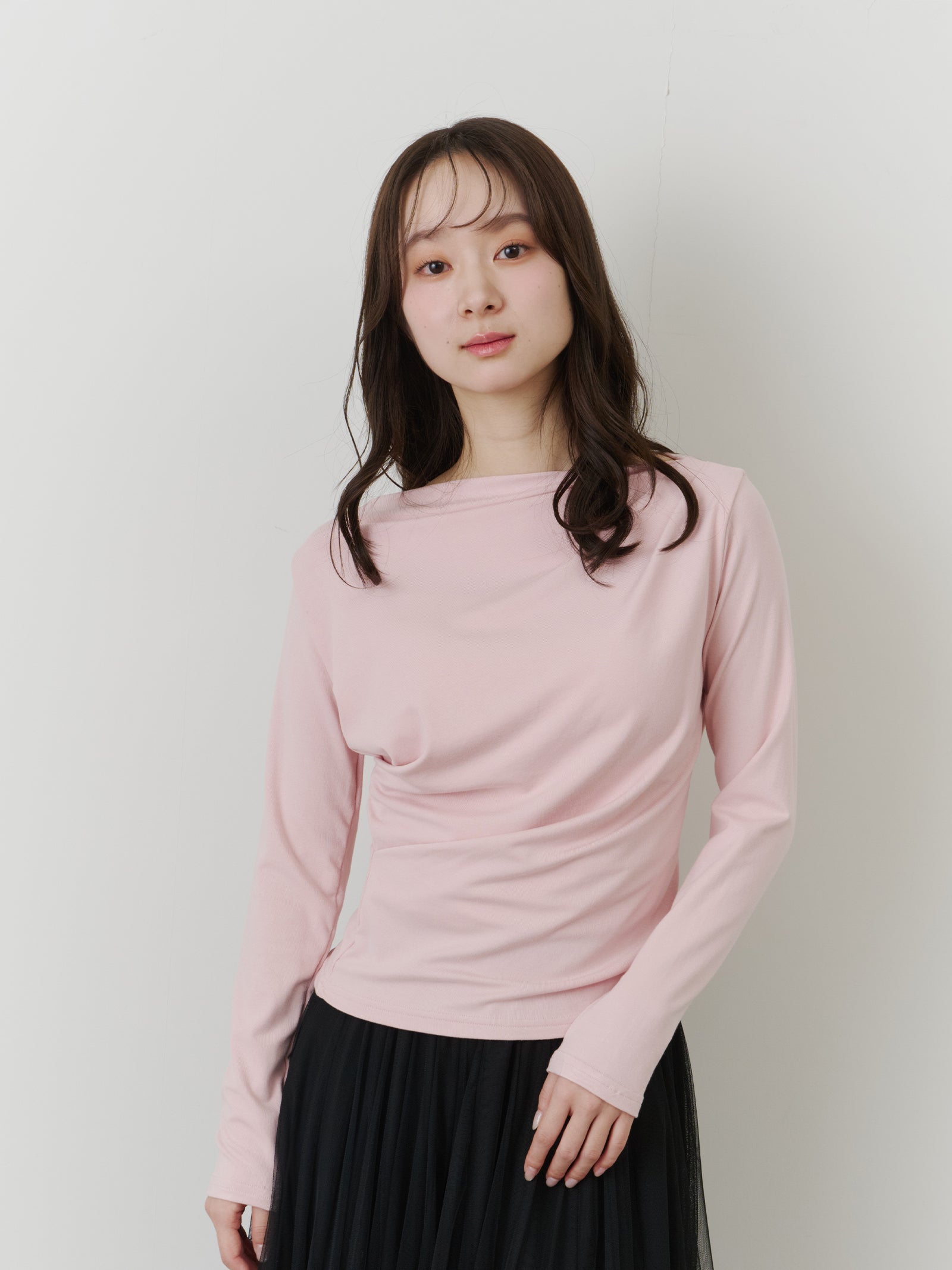 アシンメトリードレープトップス