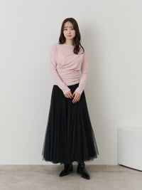 アシンメトリードレープトップス