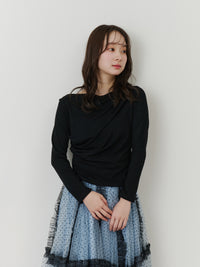 アシンメトリードレープトップス