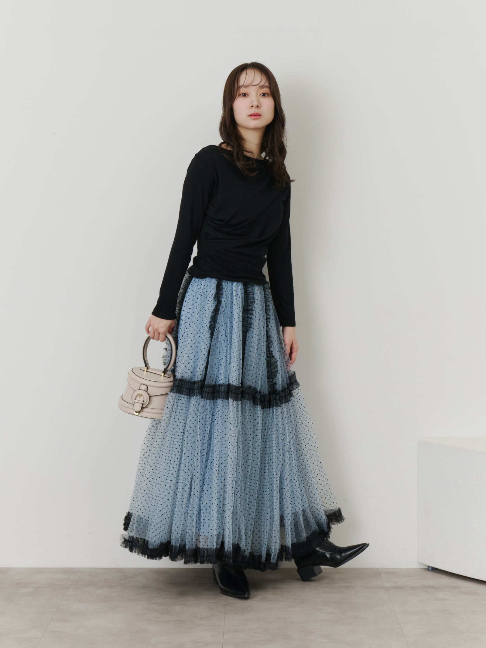 アシンメトリードレープトップス