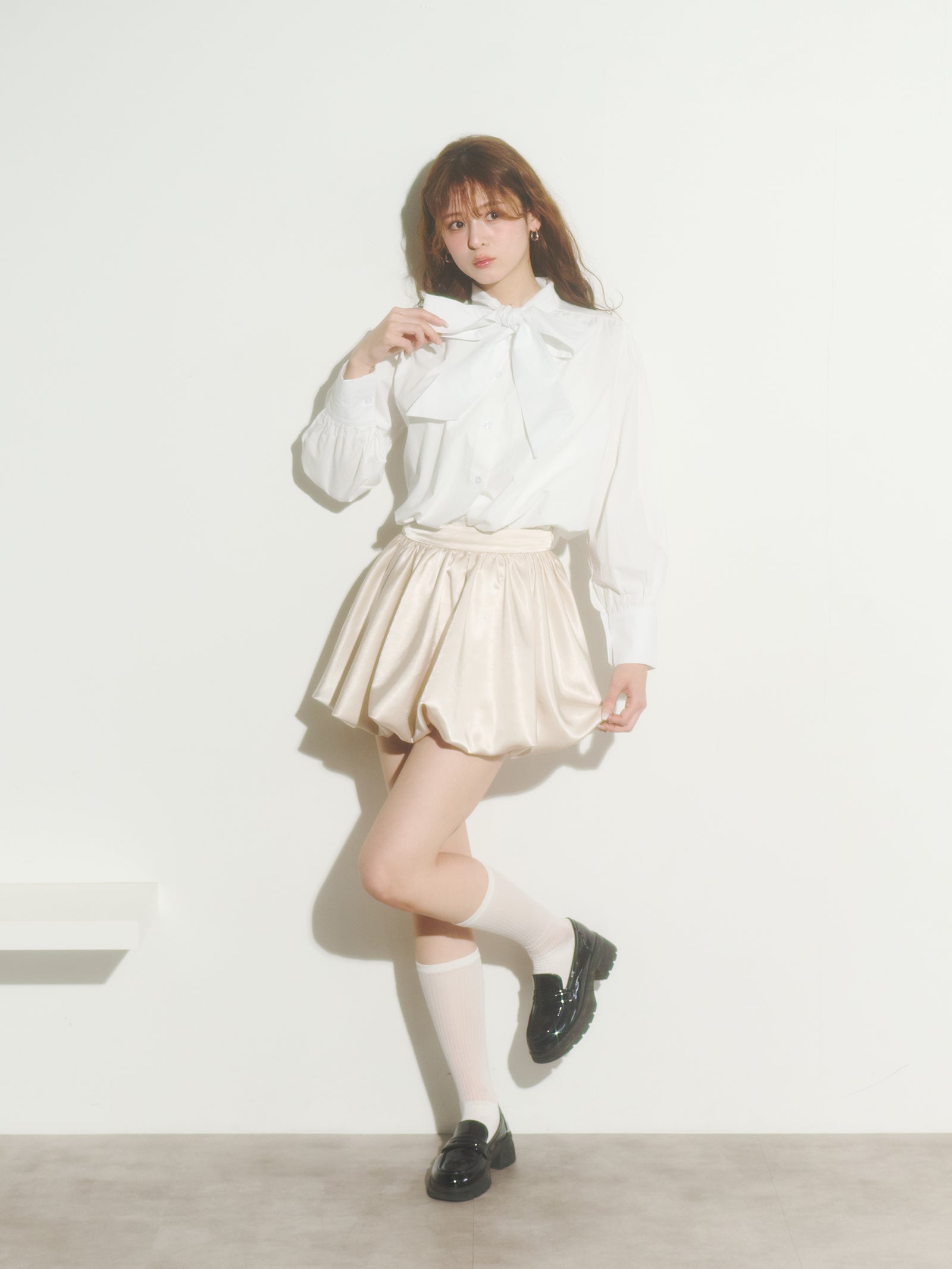 ビッグリボンシャツブラウス