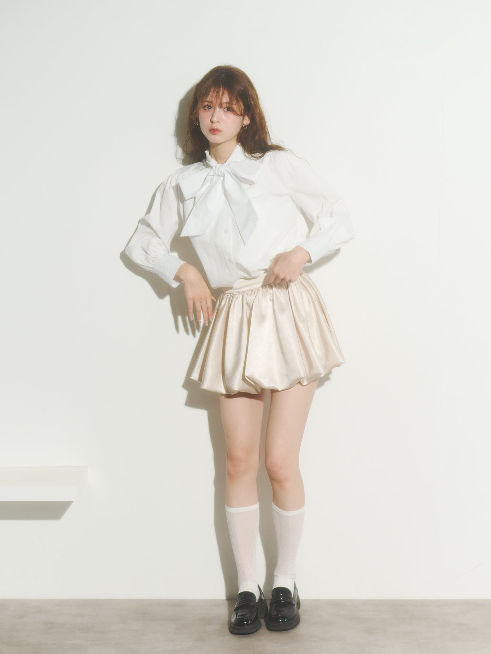 ビッグリボンシャツブラウス