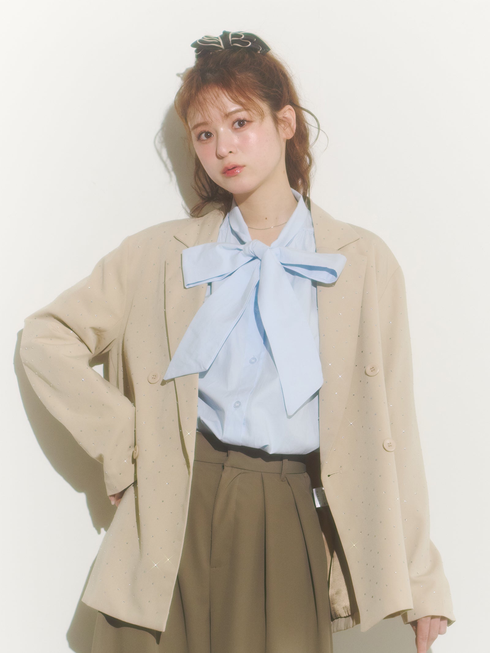 ビッグリボンシャツブラウス